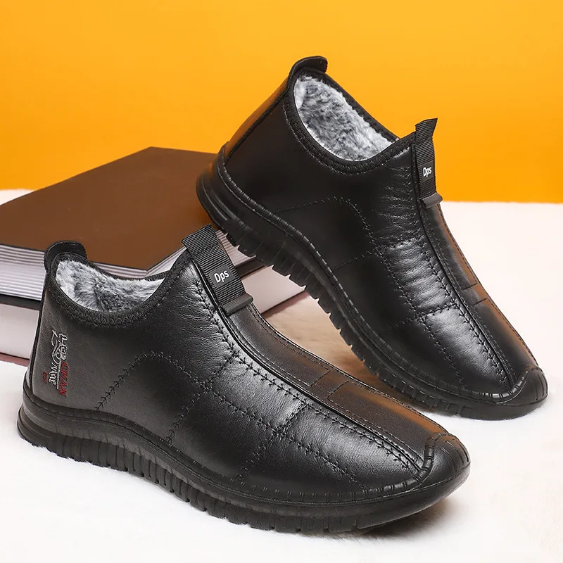 

Зимняя обувь, мужские зимние хлопковые термосапоги большого размера, удобные непромокаемые ботинки с коротким носком для мужчин, ботинки на платформе