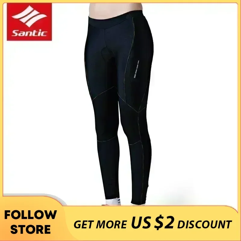 Santic Cycling Pants Women Long Spring Summer Quick Dry Bicycle Trousers 4D Pad Gel MTB Mountain Road Bike Pants Asian Size