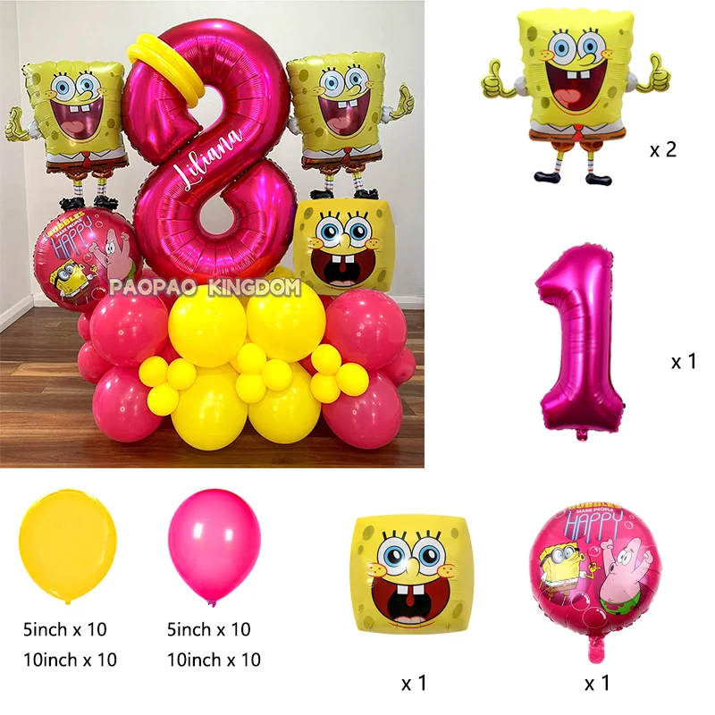 Niedliche SpongeBob Schwammkopf Aluminiumfolien-Ballons für Kindergeburtstage, Babypartys, Eventdekoration und Partyzubehör – Detail 10