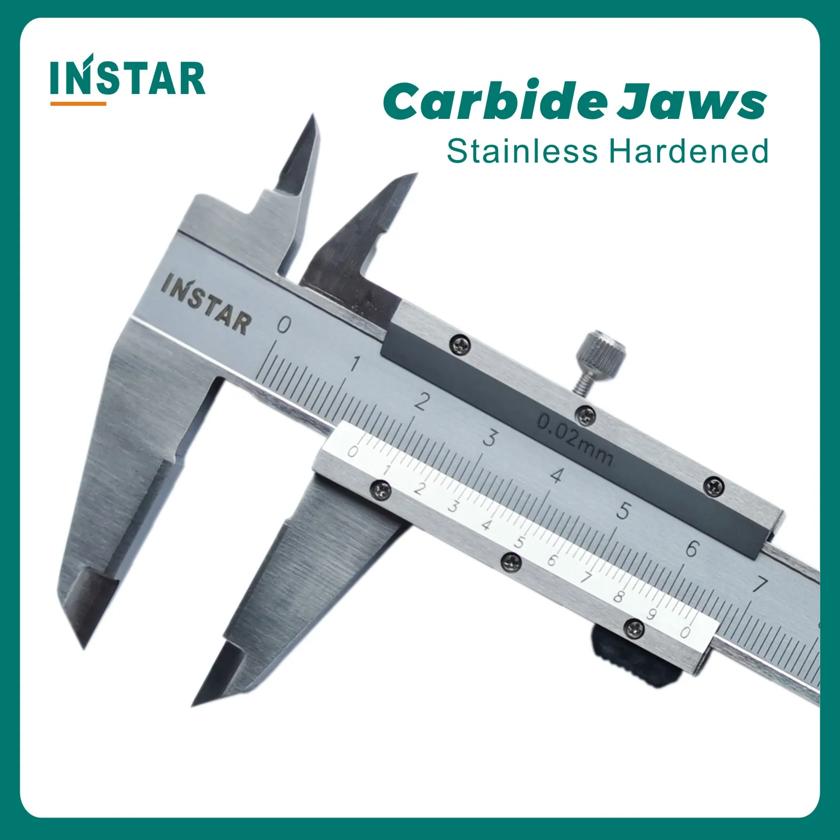 INSTAR suwmiarka z noniuszem szczęki z węglików spiekanych 0-150mm/6 "x 0,02mm szczęki wolframowe miernik znakujący stal nierdzewna hartowana jakość przemysłowa