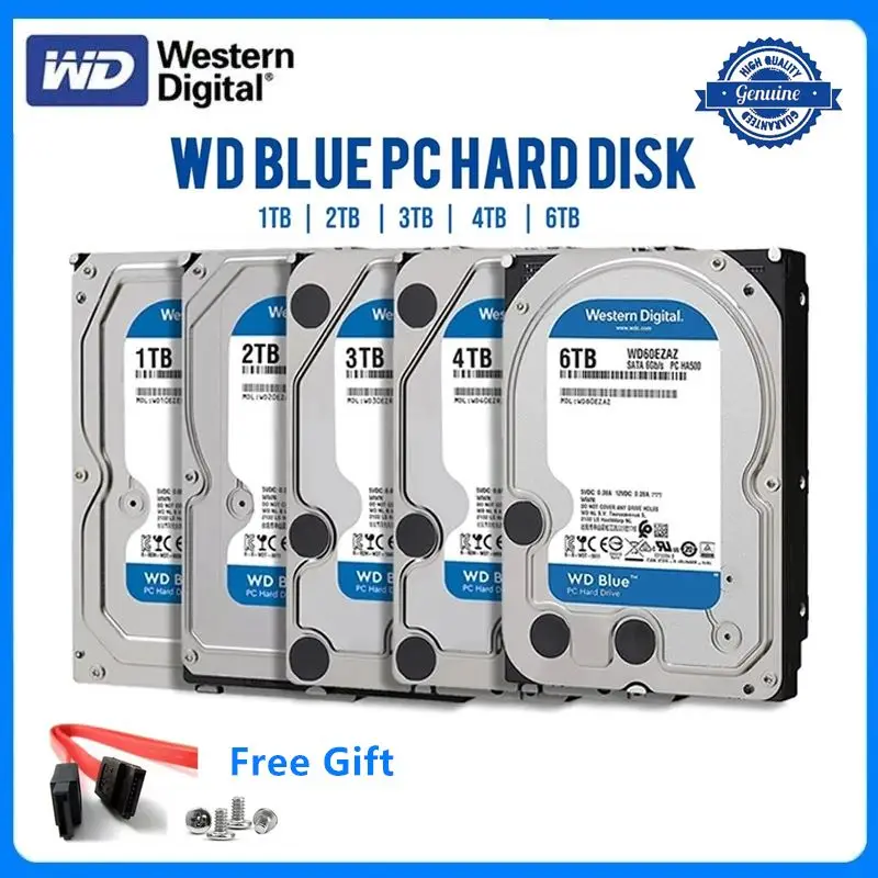 Western Digital WD Blue 1TB 2TB 3TB 4TB 6TB 500GB Internal Hard Drive Disk 3.5