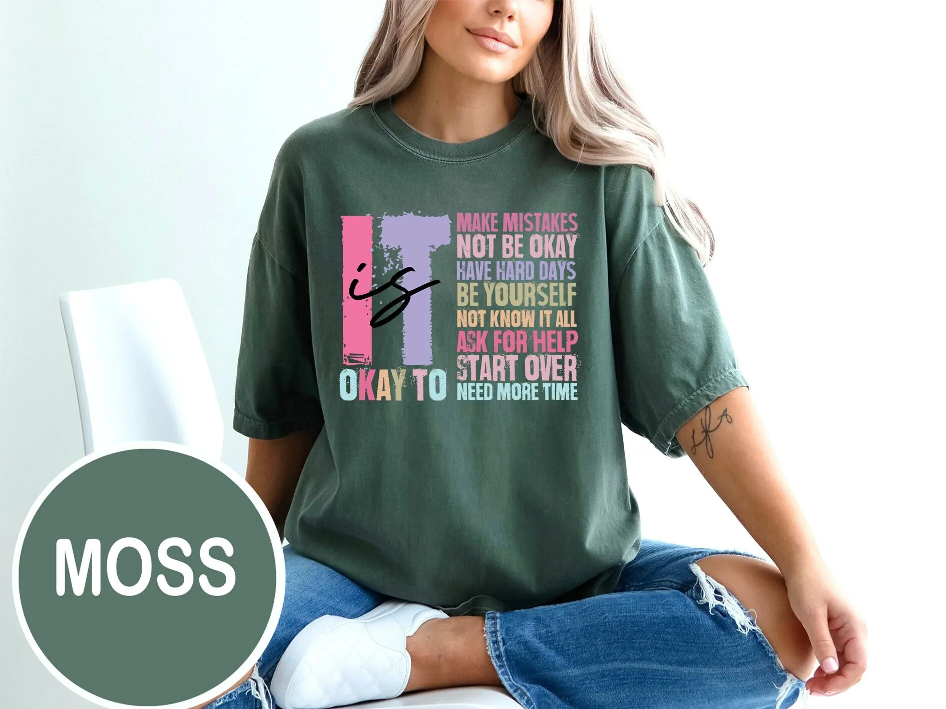 Comfort Colors It s Okay To Make Mistakes Be Yourself T Shirt Mental Health Motivational Motivation Inspirational