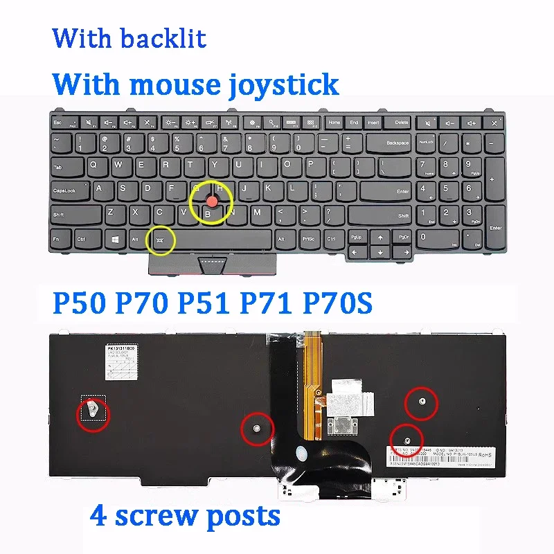 New Original laptop keyboard for Lenovo ThinkPad P50 p70 P51 p71 p70s