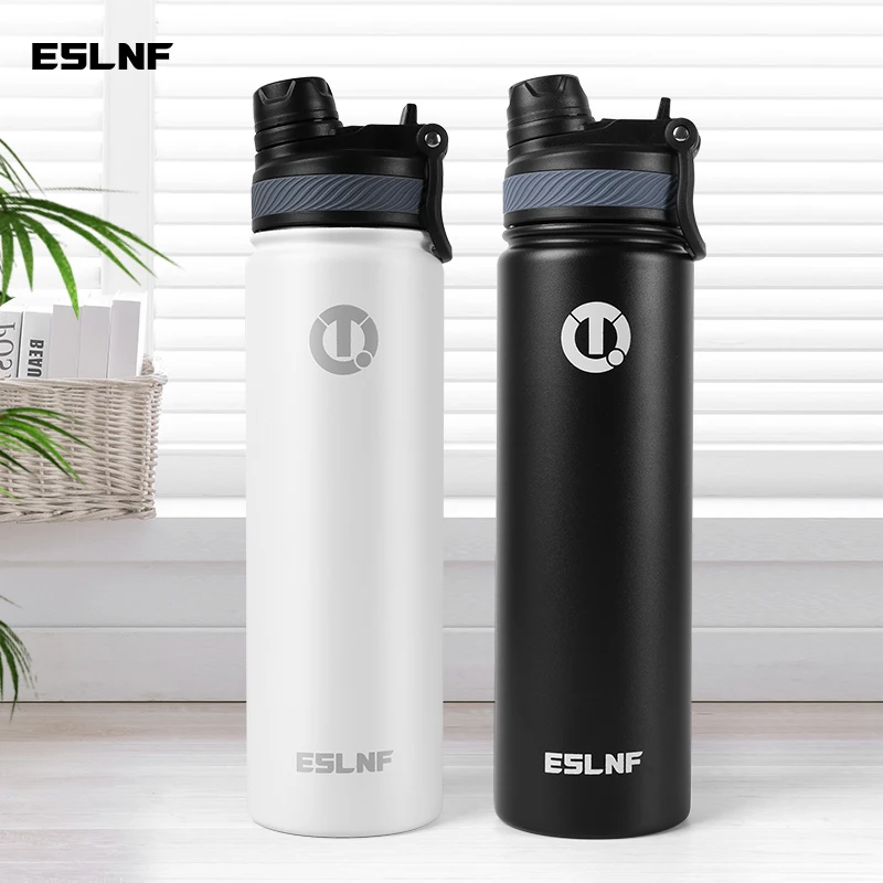 ESLNF 650 ml Fahrrad-Wasserflasche aus Edelstahl, Fahrrad-Thermosflasche, hält heiß und kalt, Sport-Wasserbecher, Wasserkocher, Fahrradflasche