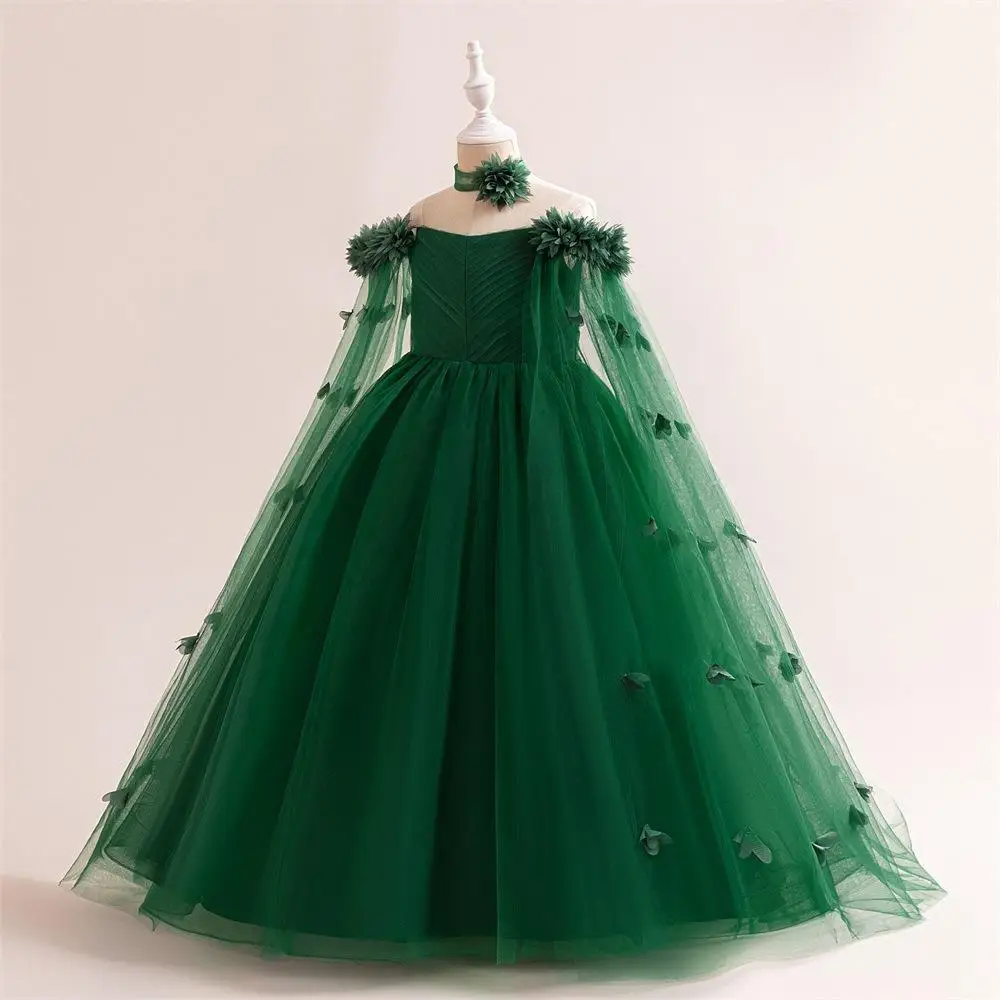 Girl Christmas Dress Kids Fairy White Princess Dress Wedding Bridesmaid Gown For Girl First Communion Formal Gown New Year Dress