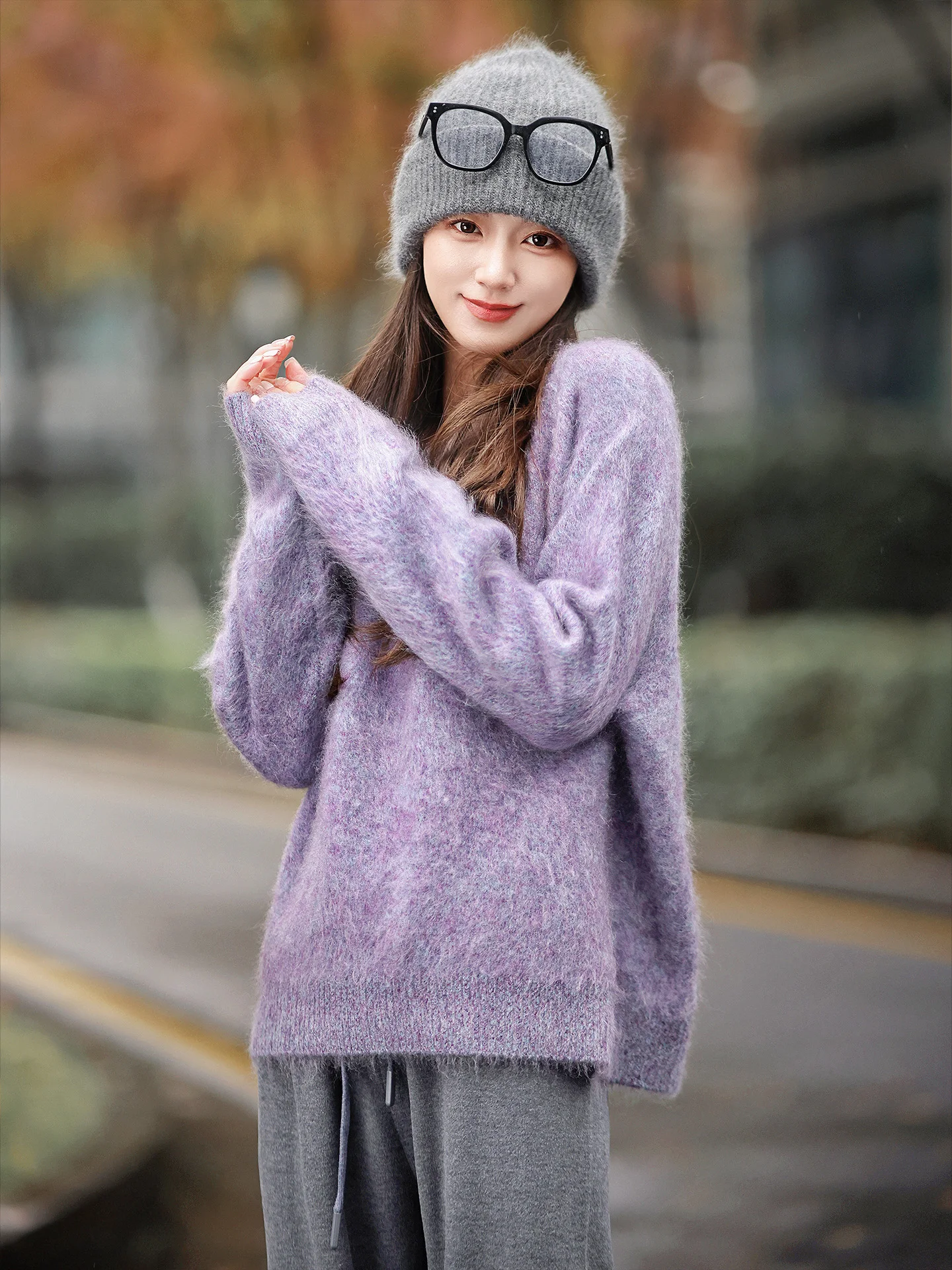 

Женский утепленный свитер из флиса с круглым вырезом и длинными рукавами, повседневный, синий, для ношения под одеждой