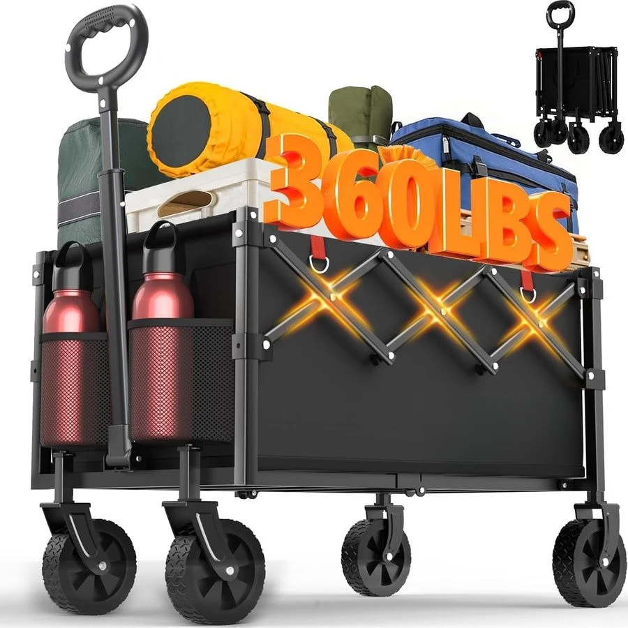 

Складная легкая портативная тележка для покупок на колесах, складная тележка-вагон для продуктов, кемпинга, шопинга