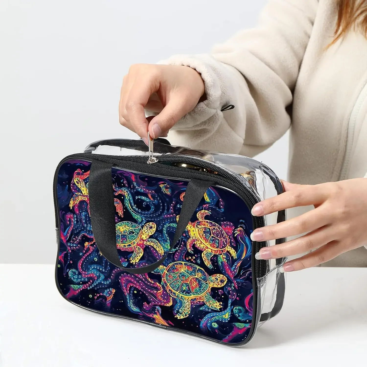 Наборы алмазного искусства для взрослых, косметичка в виде черепахи, набор для рукоделия своими руками с инструментами, женский кошелек с 5D алмазной живописью, сверкающая косметика Наборы алмазного искусства для взрослых, косметичка в виде черепахи, набор для рукоделия своими руками с инструментами, женский кошелек с 5D алмазной живописью, сверкающая косметика