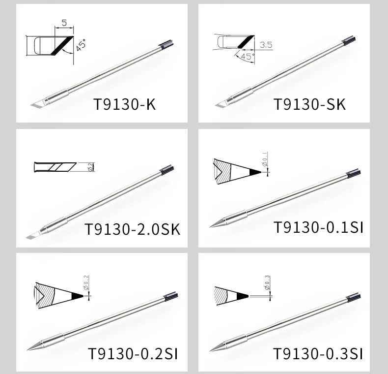 Imagem -05 - Atten-ponta de Solda para o Ferro do Soldador Ferramenta da Peça da Substituição T9130-k sk 0.3is 1.2c 0.5si Série 4.6d St1509 130 w Y9130