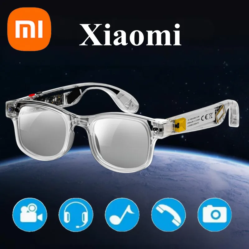 

Xiaomi 4K AI умные очки многофункциональная камера Bluetooth звонки голосовой помощник музыкальный плеер переход фотохромные очки