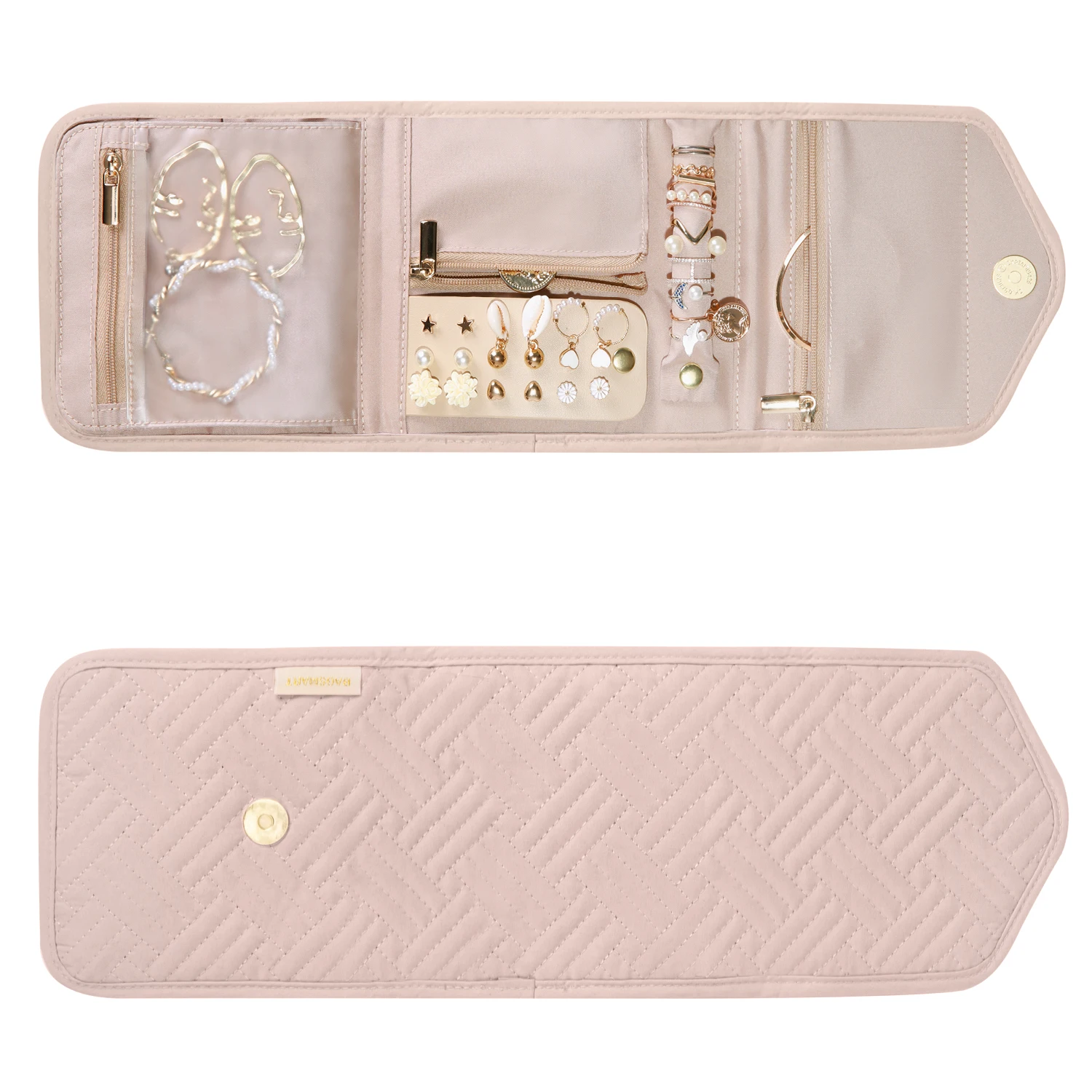 Bags mart Frauen Reises chmuck Veranstalter Fall faltbare Schmuck rolle für Reise ringe Halsketten Ohrringe Armbänder