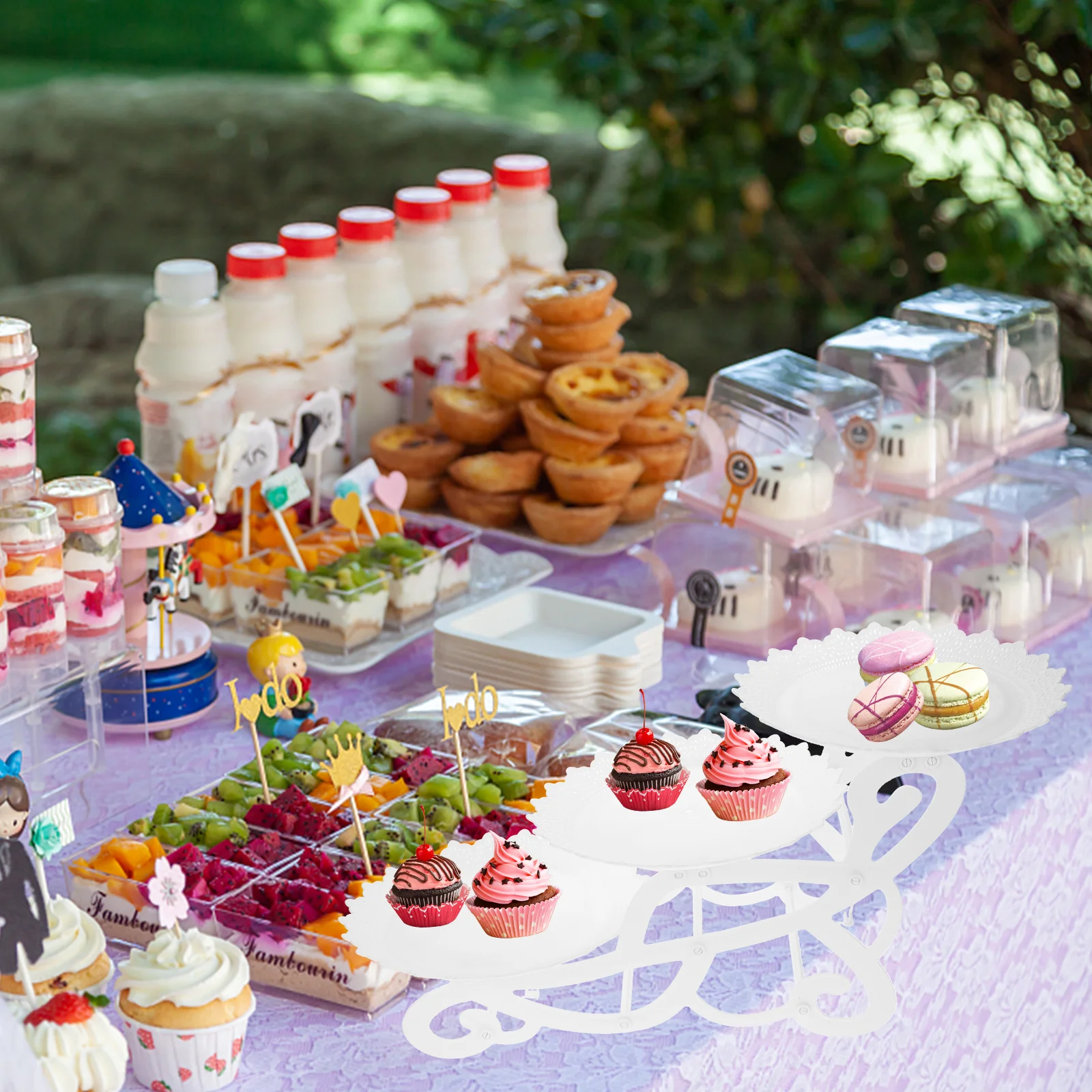

1 set 1 Set Decorative Displaying Holder Fruit Displaying Rack Dessert Storage Bracket 3 Layers Sweet Home Decoration Cake Stand