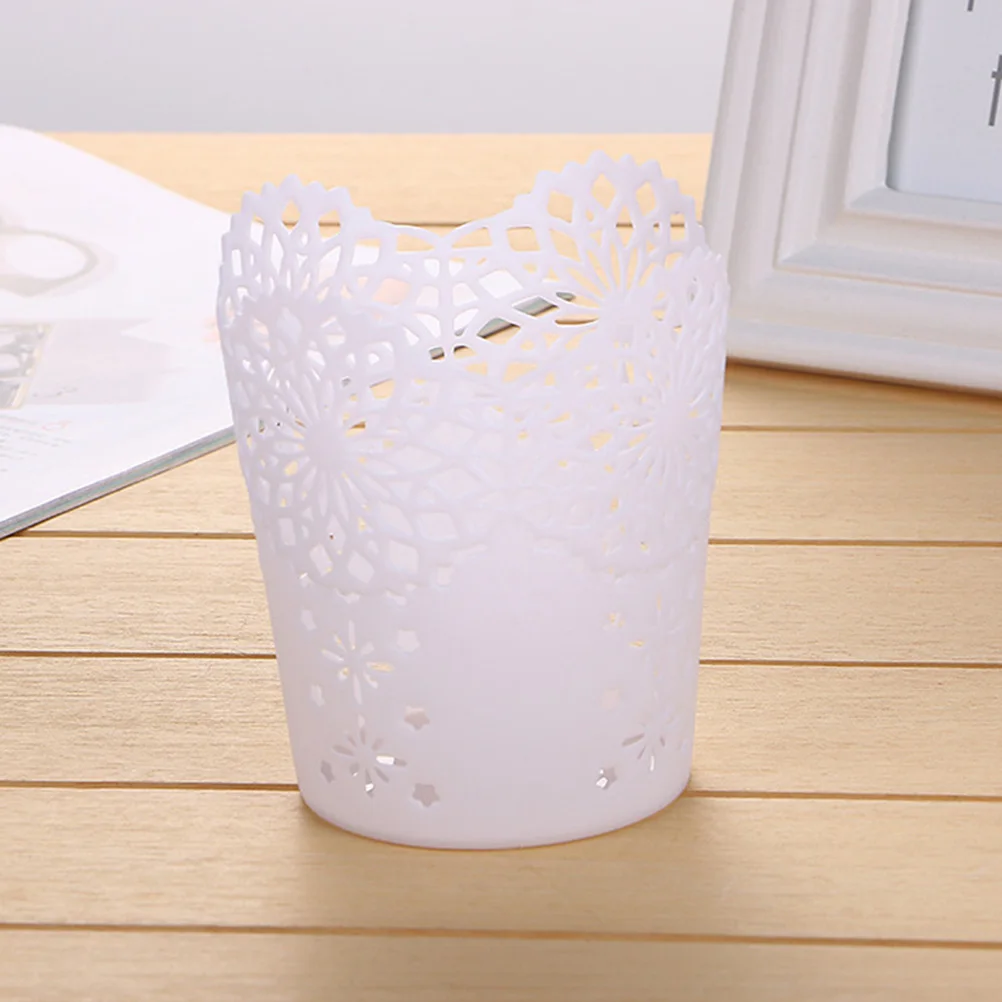 

5pcs Plastic Holder for Desk Pen Storage Box Creative Hollow Design Pen Organizer Stationery Container Pencil Cup Makeup Brush