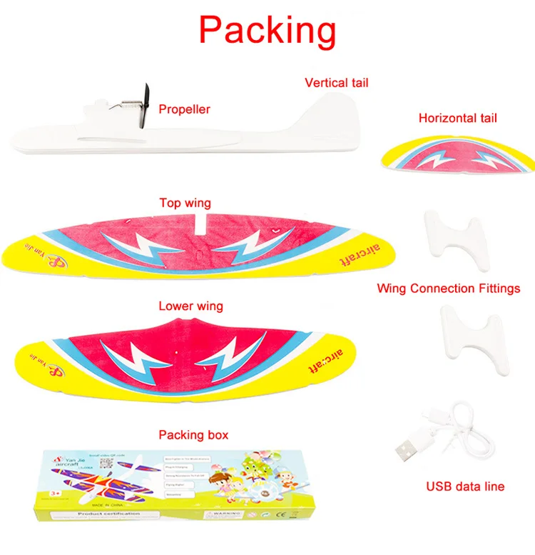 10 pçs crianças diy biplano planador epp espuma mão jogando aeronaves recarregável modelo elétrico brinquedos alimentado avião voador