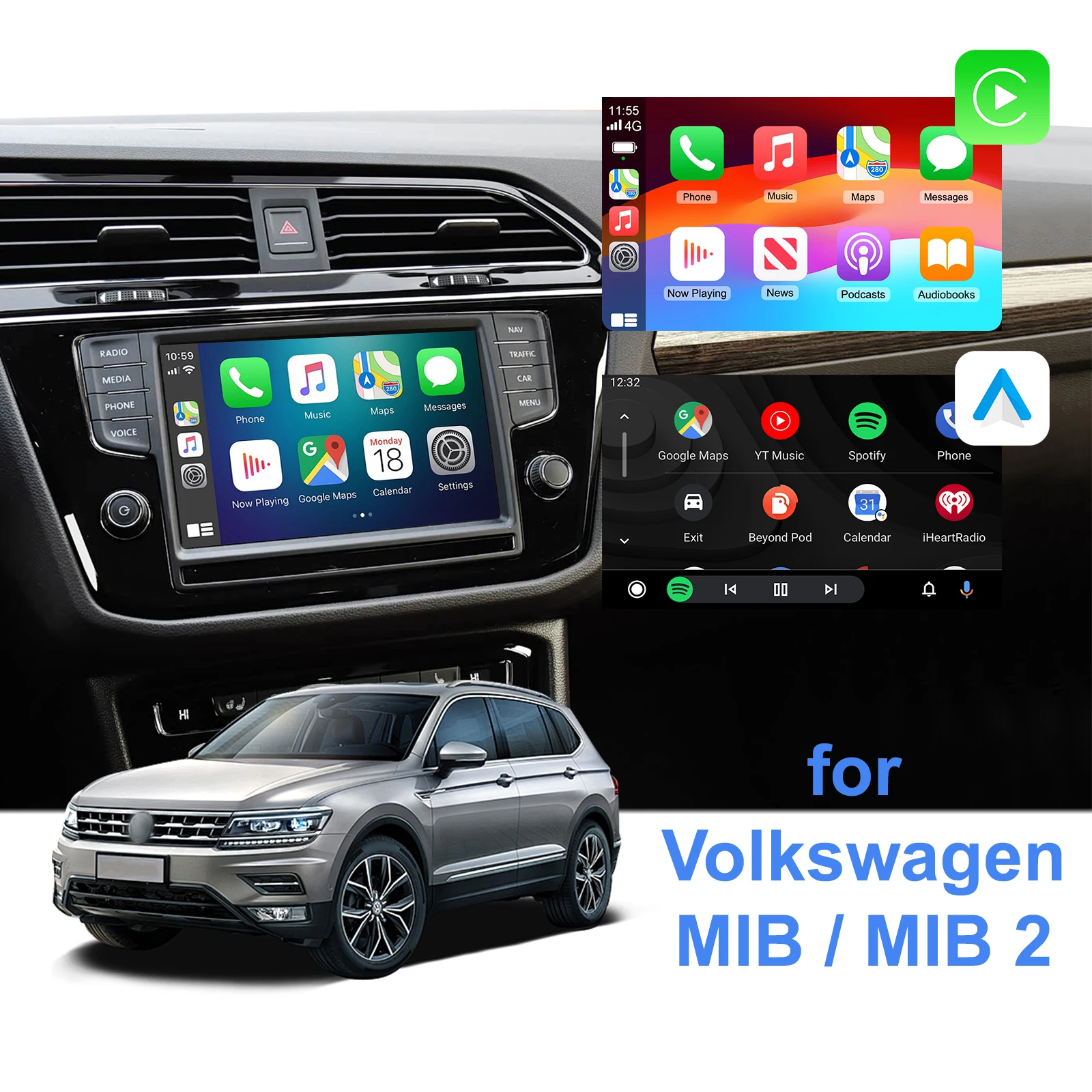 Ezonetronics OEM ترقية الشاشة فك صندوق الوسائط المتعددة CarPlay أندرويد السيارات لشركة فولكس فاجن سوكدا مقعد MIB MIB2 منصة جولف 7 تيجوان #1