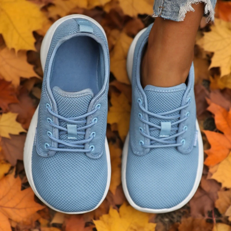 Women's Platform Wide Toe Shoes Big Toe Friendly Workout Footwear Sustainable Memory Foam Insole Sneakers Breathable Travel Shoe