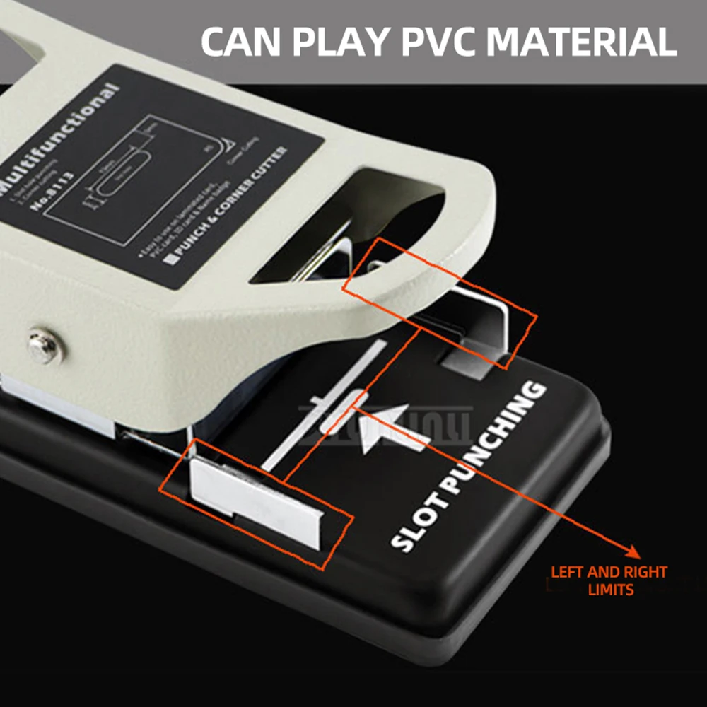 Alicates de doble uso para biselado de agujeros planos de material de PVC, punzonadora multifuncional de escritorio para tarjetas de identificación de doble uso