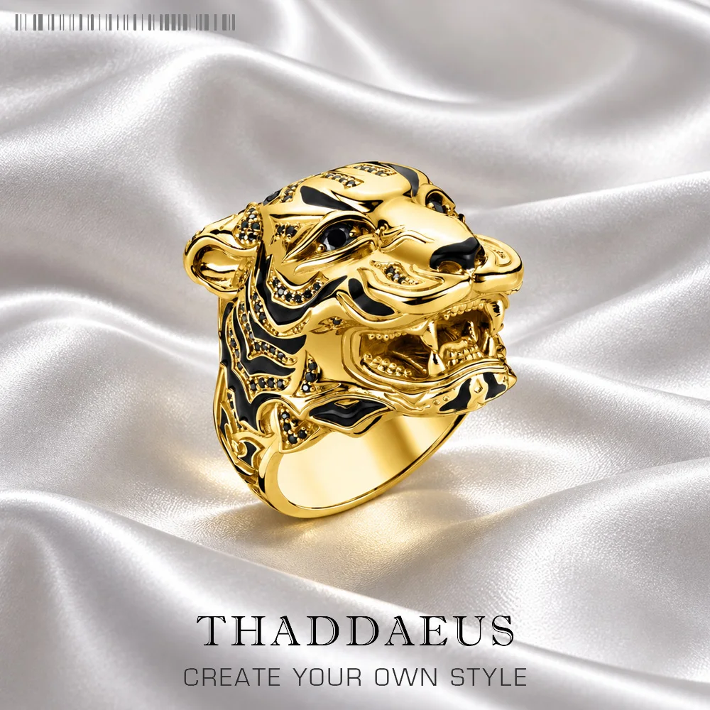 Ring Golden Tiger Rebel Fine Jewelry For Women Men,2022 Brand New Personal Lucky Gift In 925 Sterling Silver