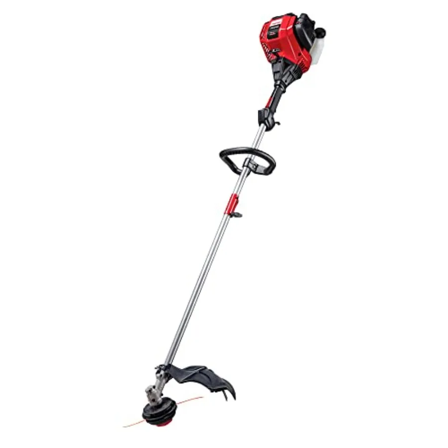 

Gas String Trimmer for residential lawn care, 4-Cycle 17cc engine, black and gray, lightweight and attachment-capable design