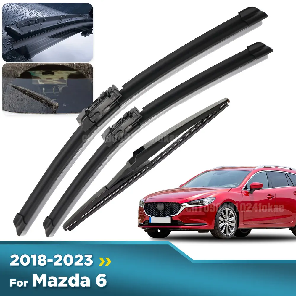 

Для Mazda 6 2018-2023 2019 2020 2021 2022 щетки стеклоочистителя переднего и заднего стеклоочистителя щетки для лобового стекла 24 "+ 18" + 12"