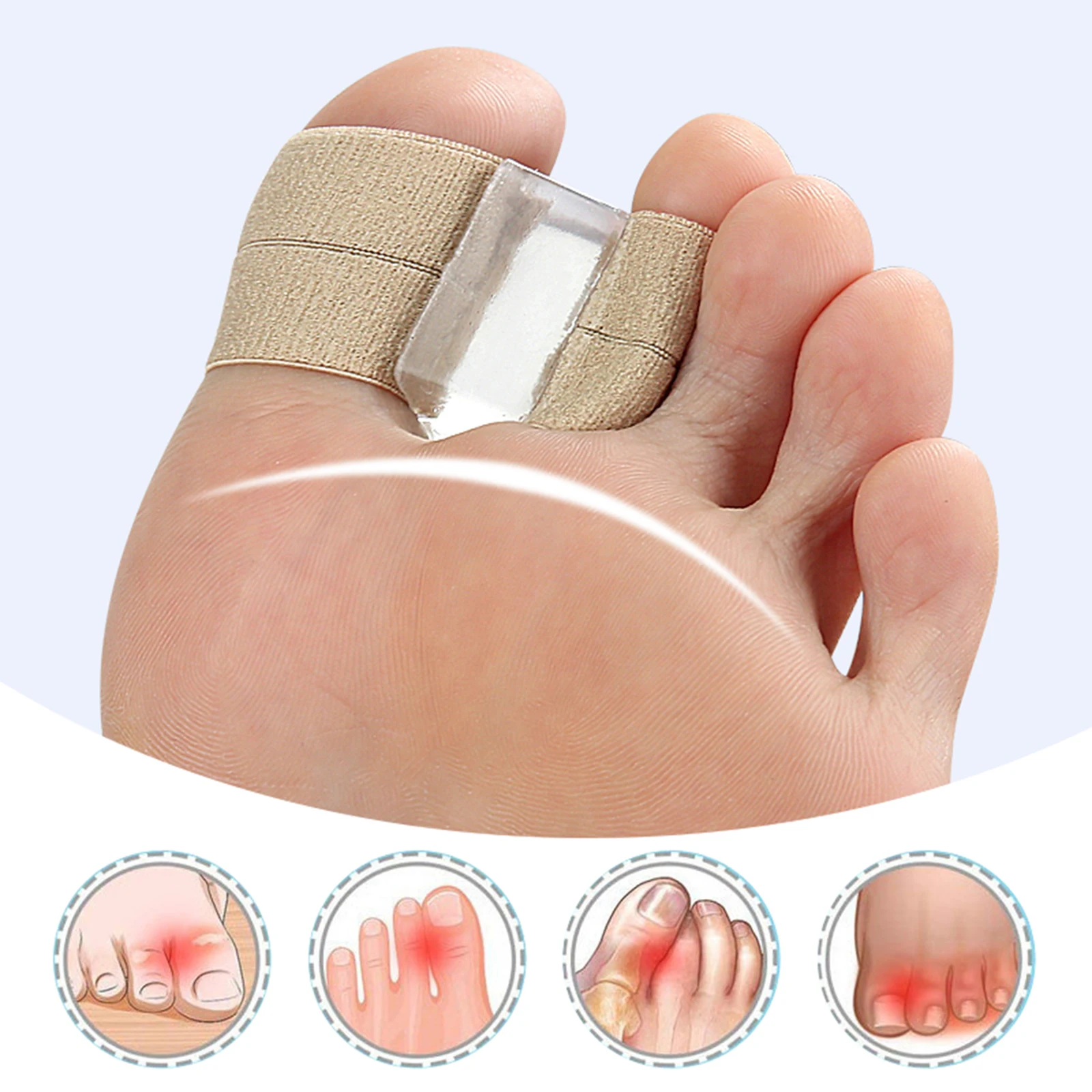 Gel Toe Spacers Bunion Corrector with Loops Portable Toe Separators for Bunion Overlap Toe Hammer Toe Big Toe Alignment