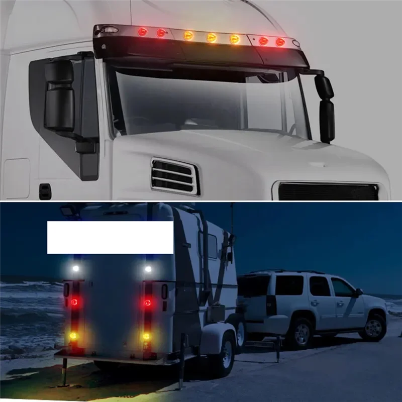 موثوقة-2 قطعة LED مؤشر العلامات الجانبية بدوره إشارة مصباح مكبح أضواء البطيخ تحت توهج أضواء عجلة شبه شاحنة مقطورة ييل