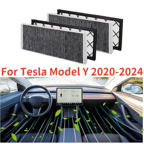 Tesla Model Y 2024-2020 캐빈 에어 필터 HEPA 공기 흡입 필터 교체, 활성탄, 원래 공장 패키지