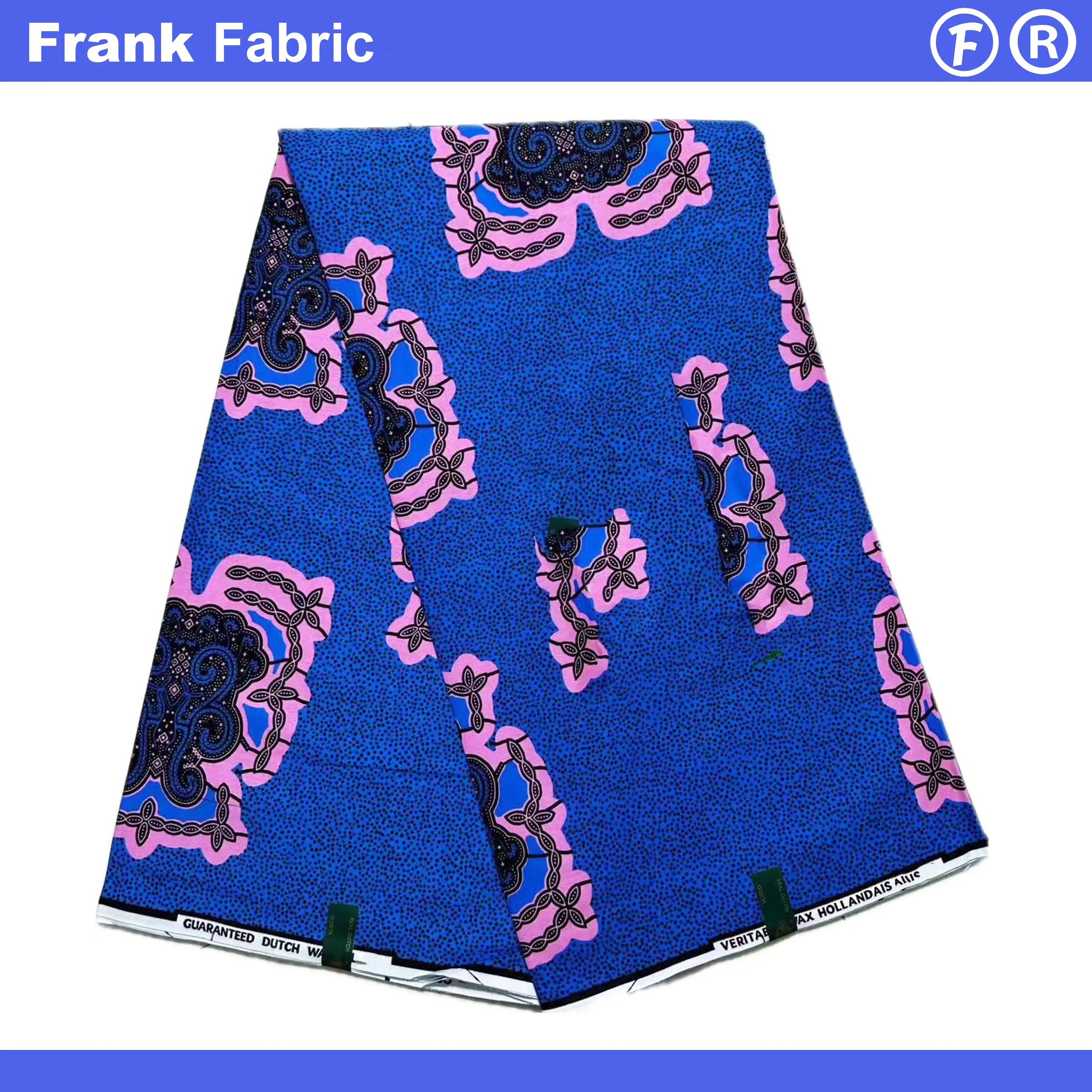 

Hollandais африканская хлопчатобумажная ткань с восковым принтом, 6 ярдов, настоящий воск, Анкара, голландская ткань из батика, материал для шитья платья FF2508.020