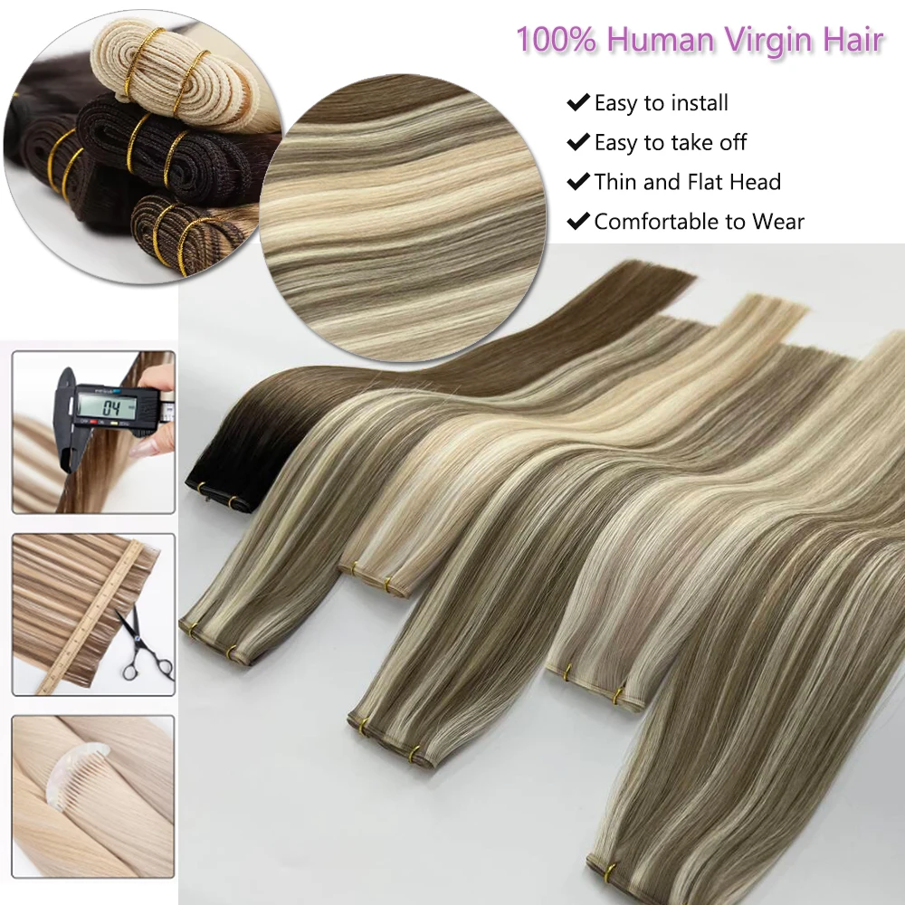 Лидер продаж, натуральный уток, русские человеческие волосы для наращивания, выровненная кутикулой, бесшовные, 20-22 дюйма, 50 г