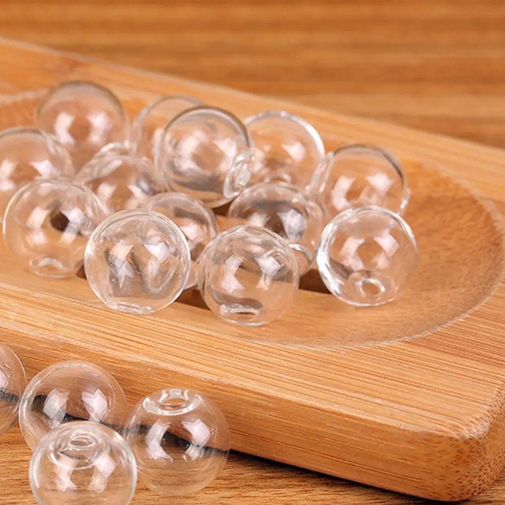 

100 шт. стеклянных подвесок-шаров, полых, прозрачных, для самостоятельного изготовления украшений: серег, браслетов, ожерелий, брелоков