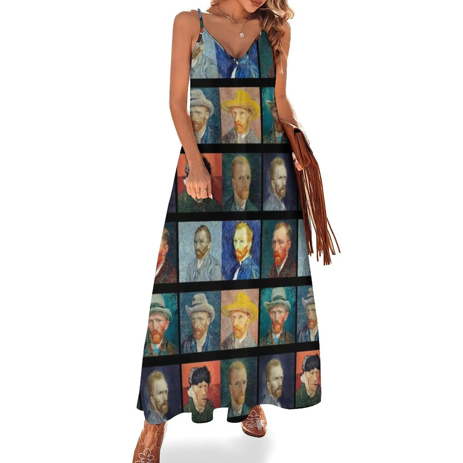 

Vincent van Gogh's Self-Portrait | Van Gogh Sleeveless Dress beach outfits for women Women's summer skirt women long dresses