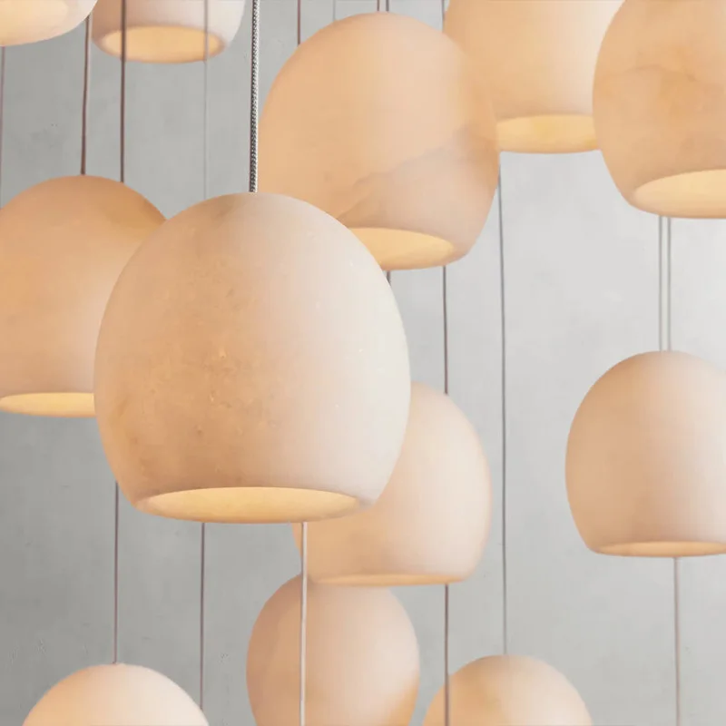 ثريا بريق رخامية إسبانية إسكندنافية حديثة، مصباح معلق على شكل أجهزة قابلة للتعتيم لبار الفيلا، ديكور عصري للسقوف