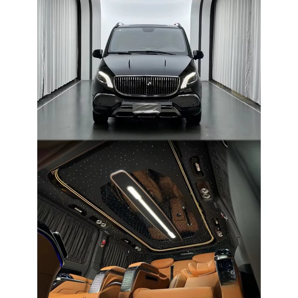 High-End Vito Style Orange Interior Refit - Complete Leather Seat Cover & Trim Modification Set