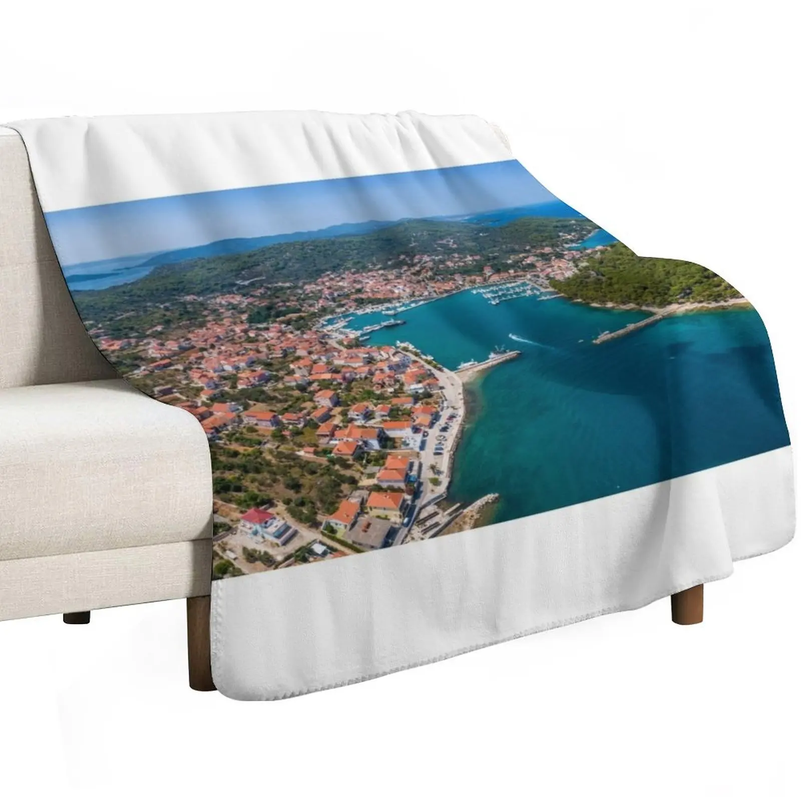 Kukljica, island Ugljan, Croatia Throw Blanket Bed linens Vintage manga Thins heavy to sleep Blankets