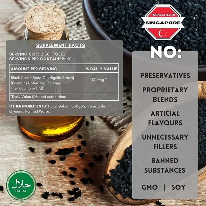 Black Seed Oil - Supports Immune Defense, Improve Athletic Performance, Support Brain Function, Joint Mobility