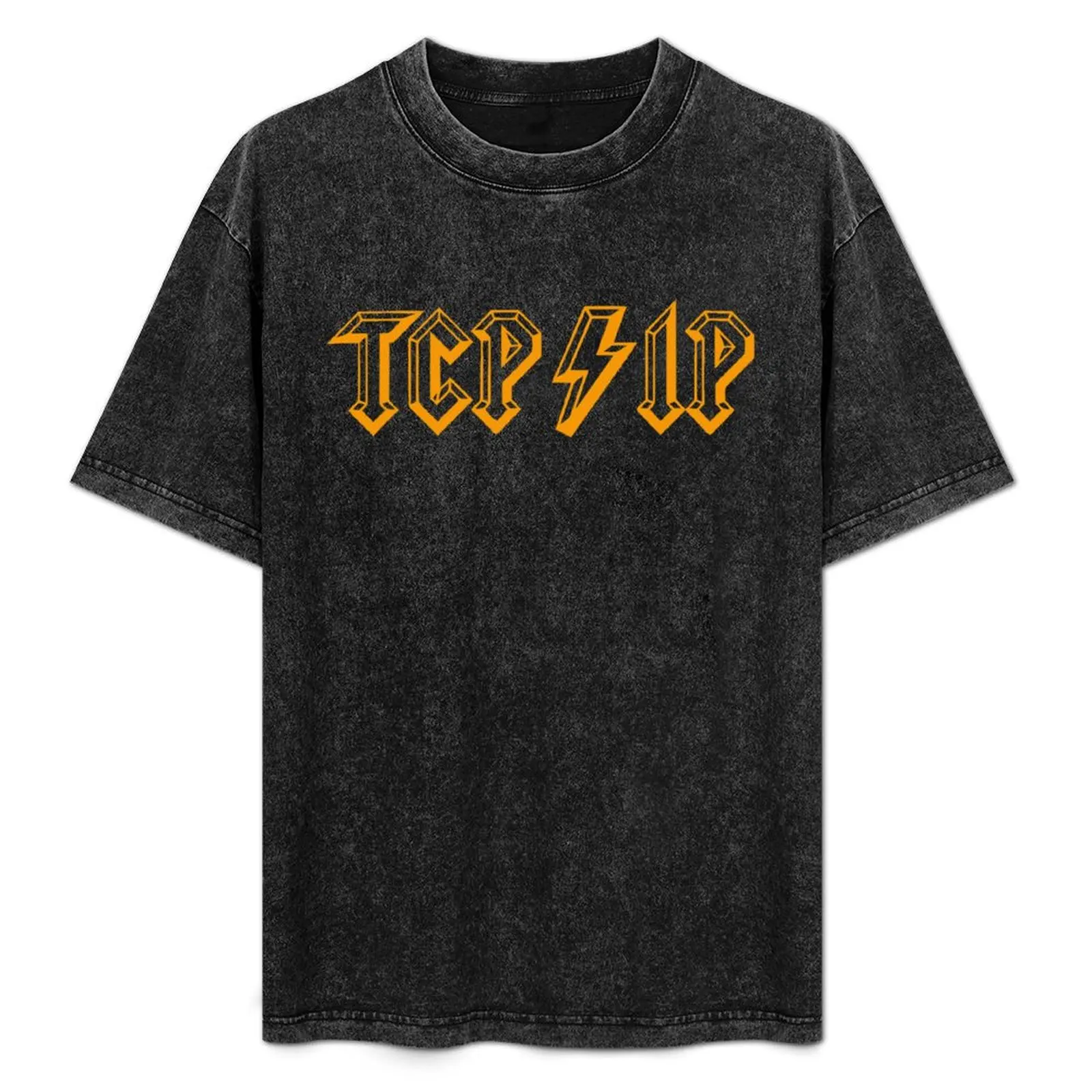 TCP/IP in Rock N Roll Style - Computer Geeks' Networking T-Shirt Soft Anti-Shrink Cotton Tee