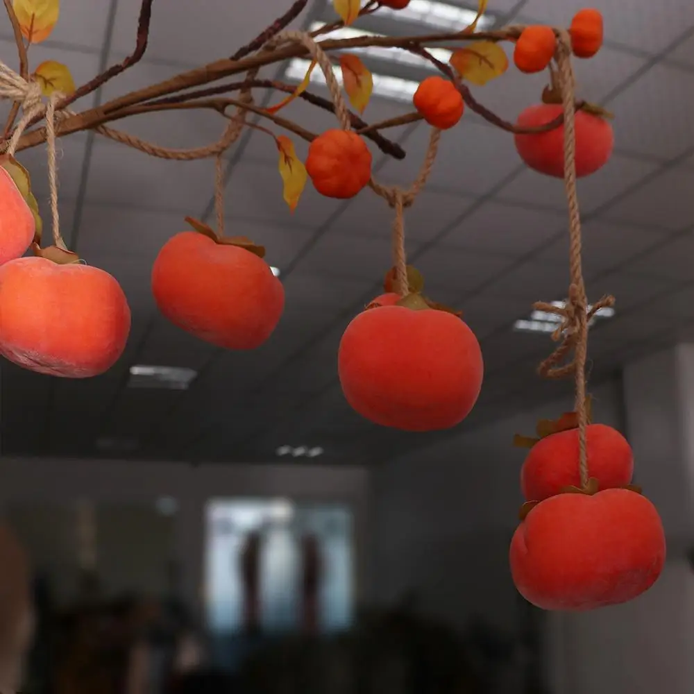 8 Fruit Simulation Persimmon Fruit Orange Lifelike Artificial Persimmon Plastic with Frost Fruit Persimmon Pendant Restaurant