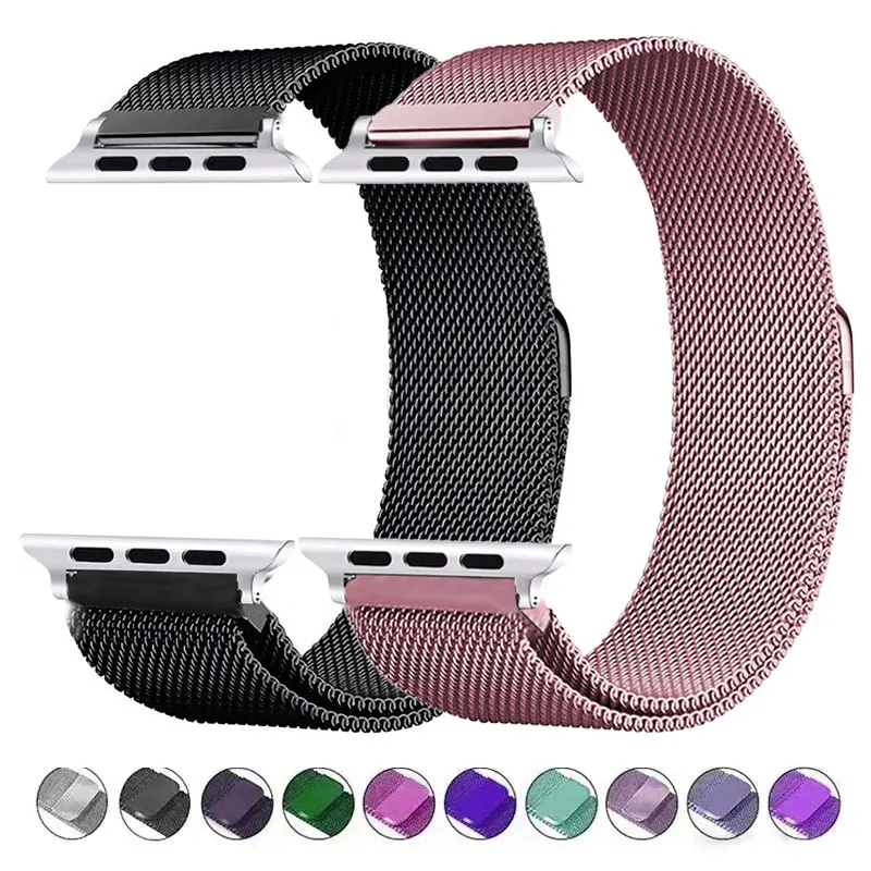 

Milanese strap For apple Watch bands 44mm 40mm 45mm 49mm 41mm 38mm 42 44 mm Bracelet iwatch Series 9 3 6 5 SE 7 8 Ultra 2 strap