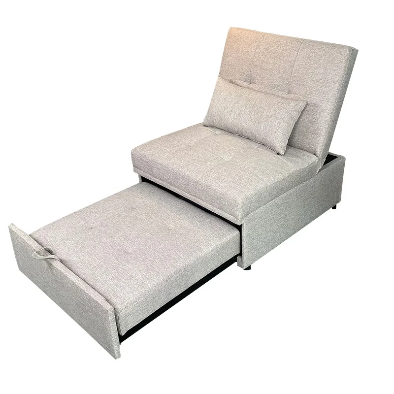 New Modern Relax 1 Seater Pull Out Fabric Sofa Bed Set European Style Foldable Single Sliding Recliner Sofa Chair for Apartment