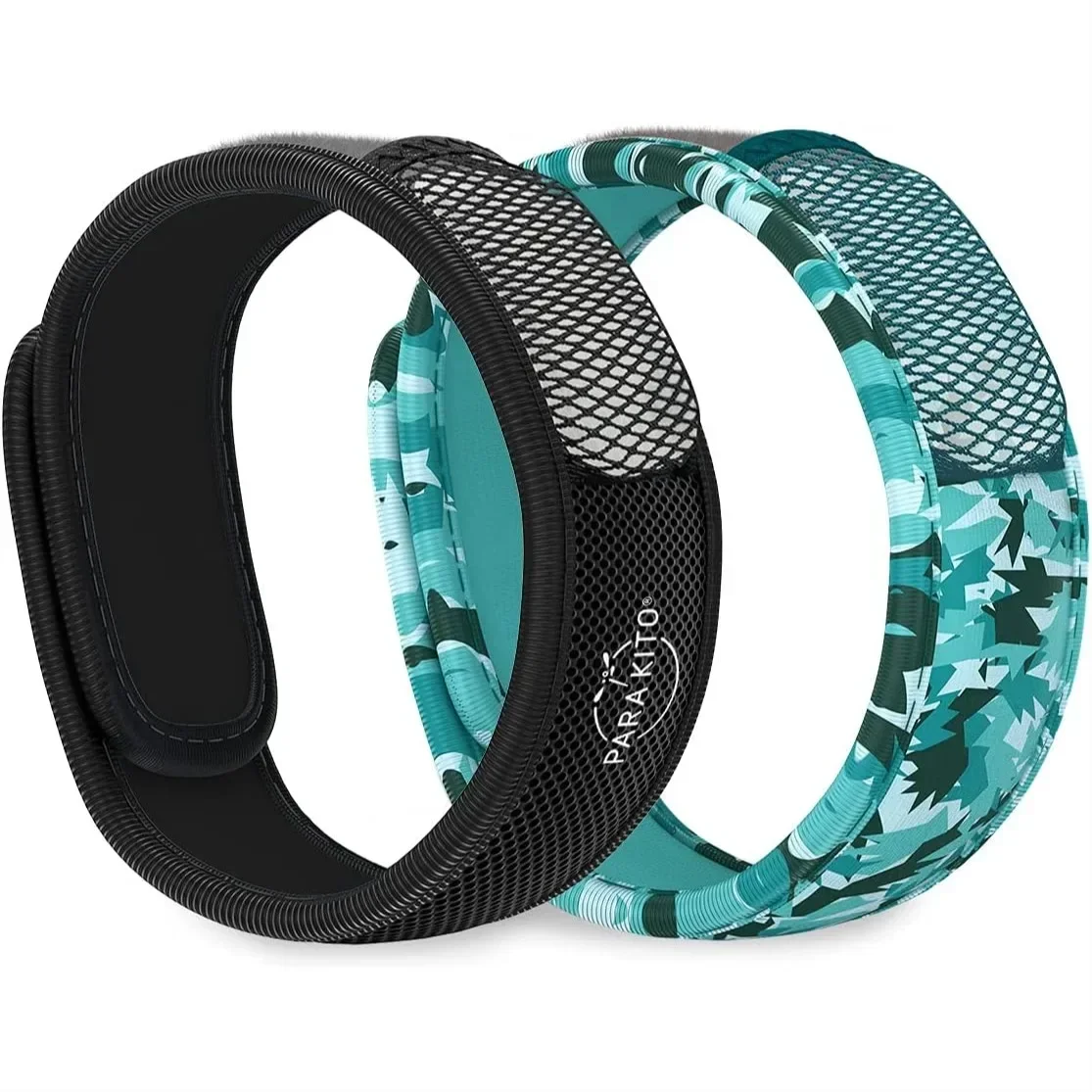 Mosquito Repellent Bracelets with Refill Pellets - Peppermint Essential Oils for Hiking & Camping - 2 Wristbands & 2 Refills
