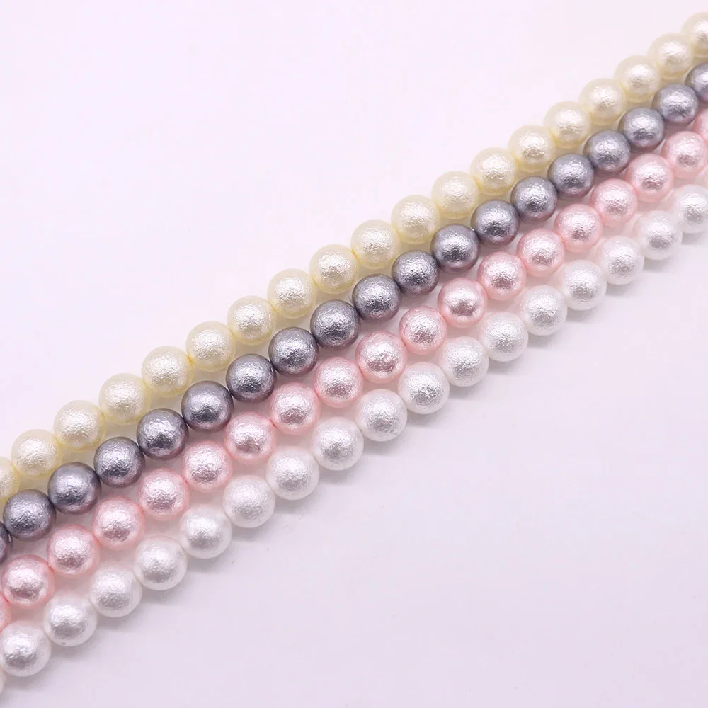 

Цветные круглые бусины из хлопка и полированного стекла с имитацией жемчуга с прямыми отверстиями, материал «сделай сам», для ожерелья, браслета, ювелирных изделий 10x10 мм