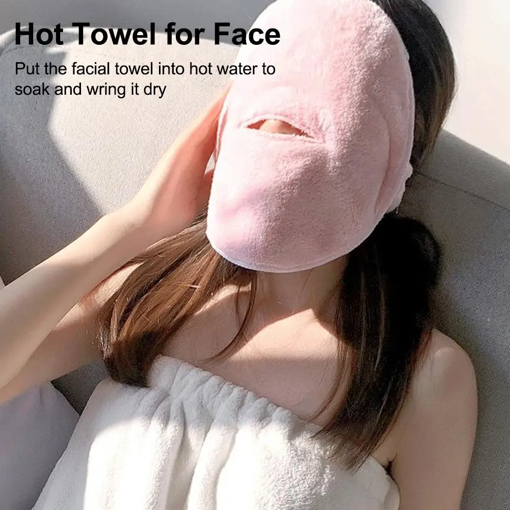 Hot Facial Towel Pink Moisturizing And Hydrating Beauty Cold Compress Mask Thickened Coral Fleece Face Washcloth Skin Care Tools