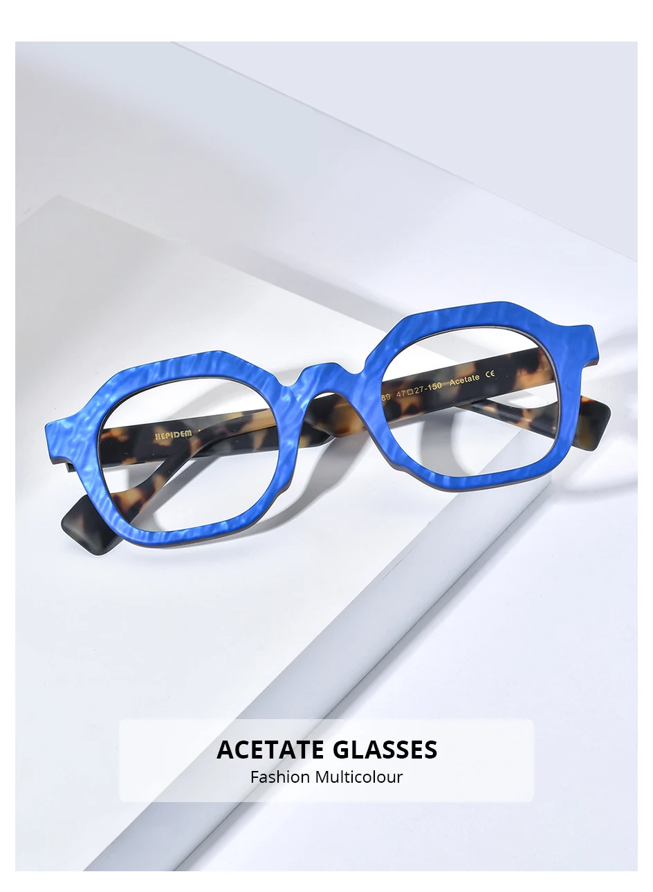 HEPIDEM Acetat Brille Männer Marke Designer Oversize Große Größe Brillen Rahmen Japanische Handgemachte Brille Männer Dicke Brillen 9374 – Detail 1