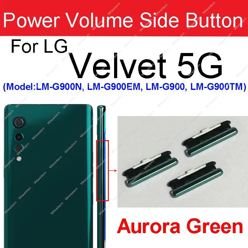 Power Volume Side Buttons For LG Velvet Velvet 5G Volume Power Small Side Keys Repair Parts