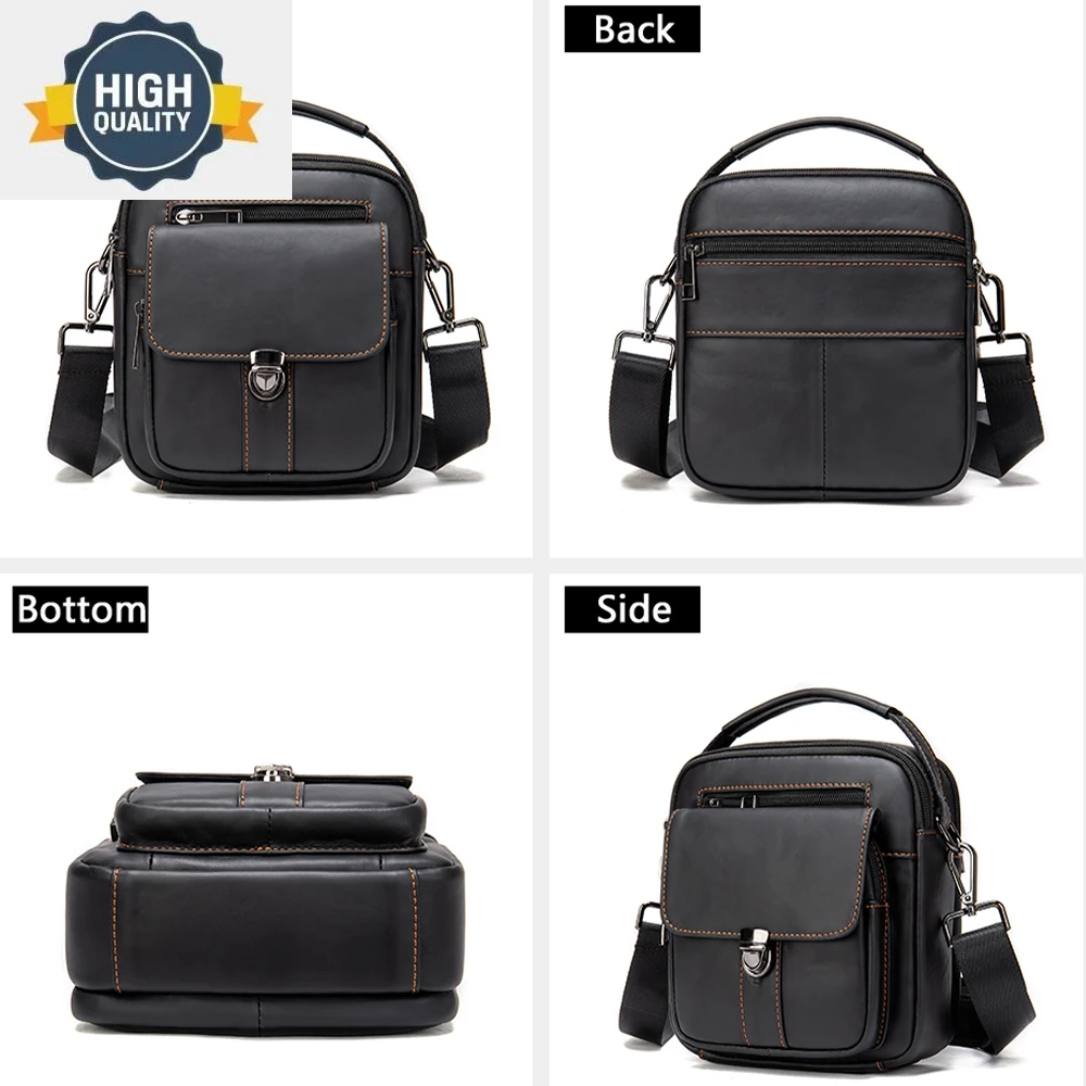 

Mens Bag Crossbody Casual Man Shoulder s Small Men's Genuine Leather Handbag For Party Wateproof 7438