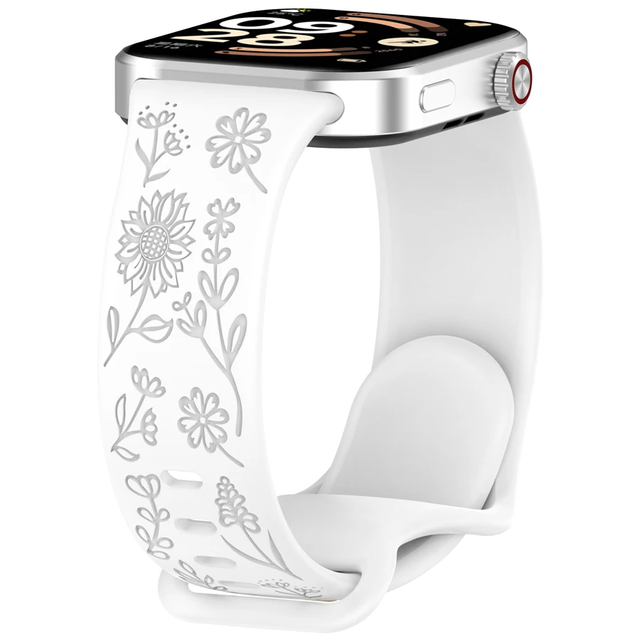 3D-gegraveerde bloemenband voor Xiaomi Mi Smart Band 8 Pro/9 Pro/10 Pro vervangende sport polsband voor Redmi Watch 4 5 6 armband