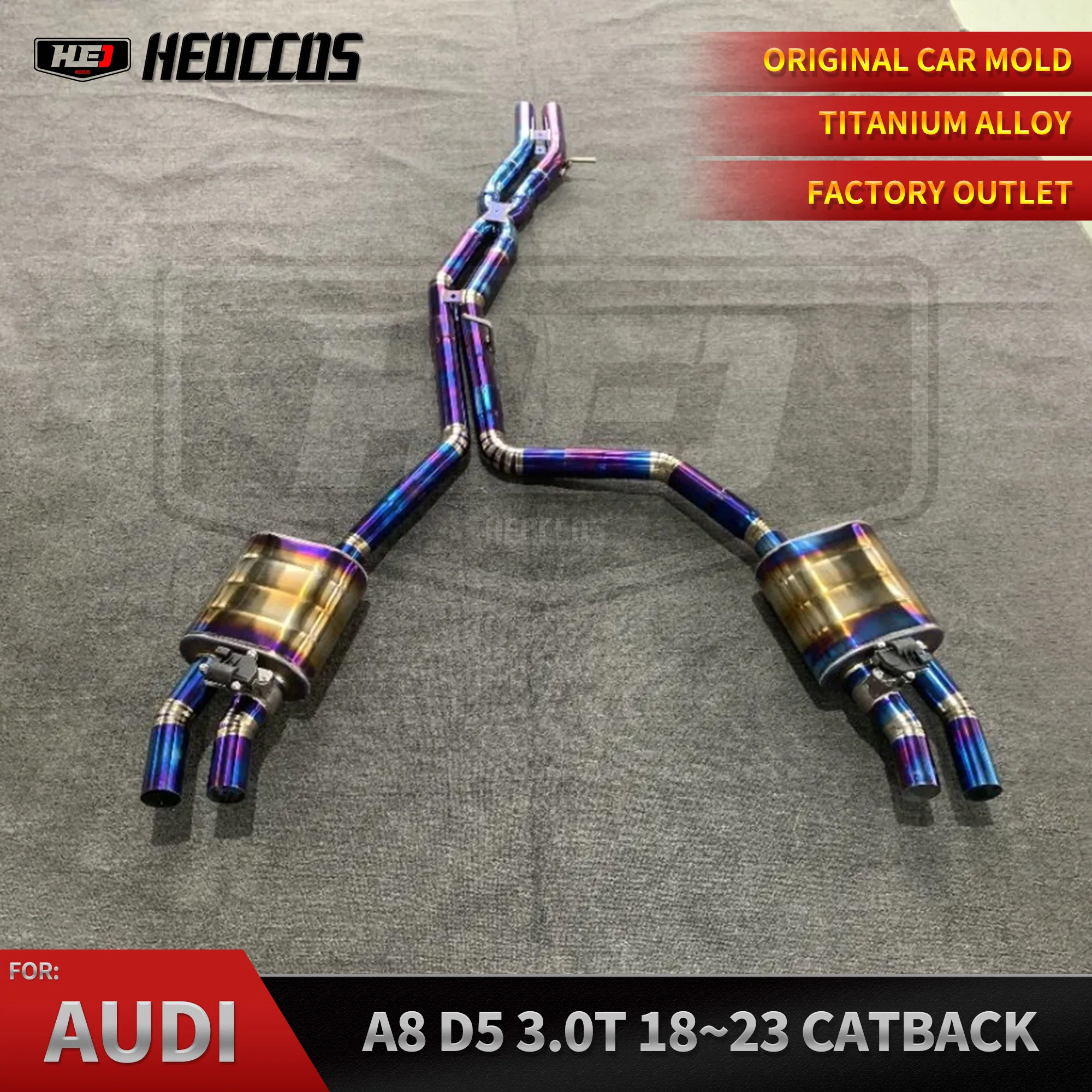 

HEO Catback Exhaust For AUDI A8 C8 3.0T 2018-2022 Titanium alloy Exhaust Pipe Muffler Car Exhaust System