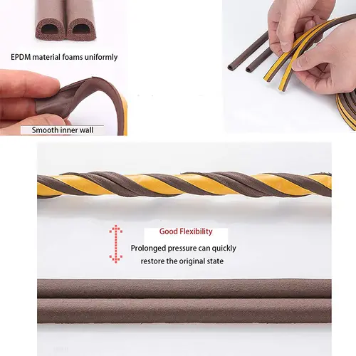 Door Insulation Seal Strip Tape Self-adhesive Acoustic Rubber Foam Weatherstrip Window Sound Draft Stopper Weather Strip - Image 3