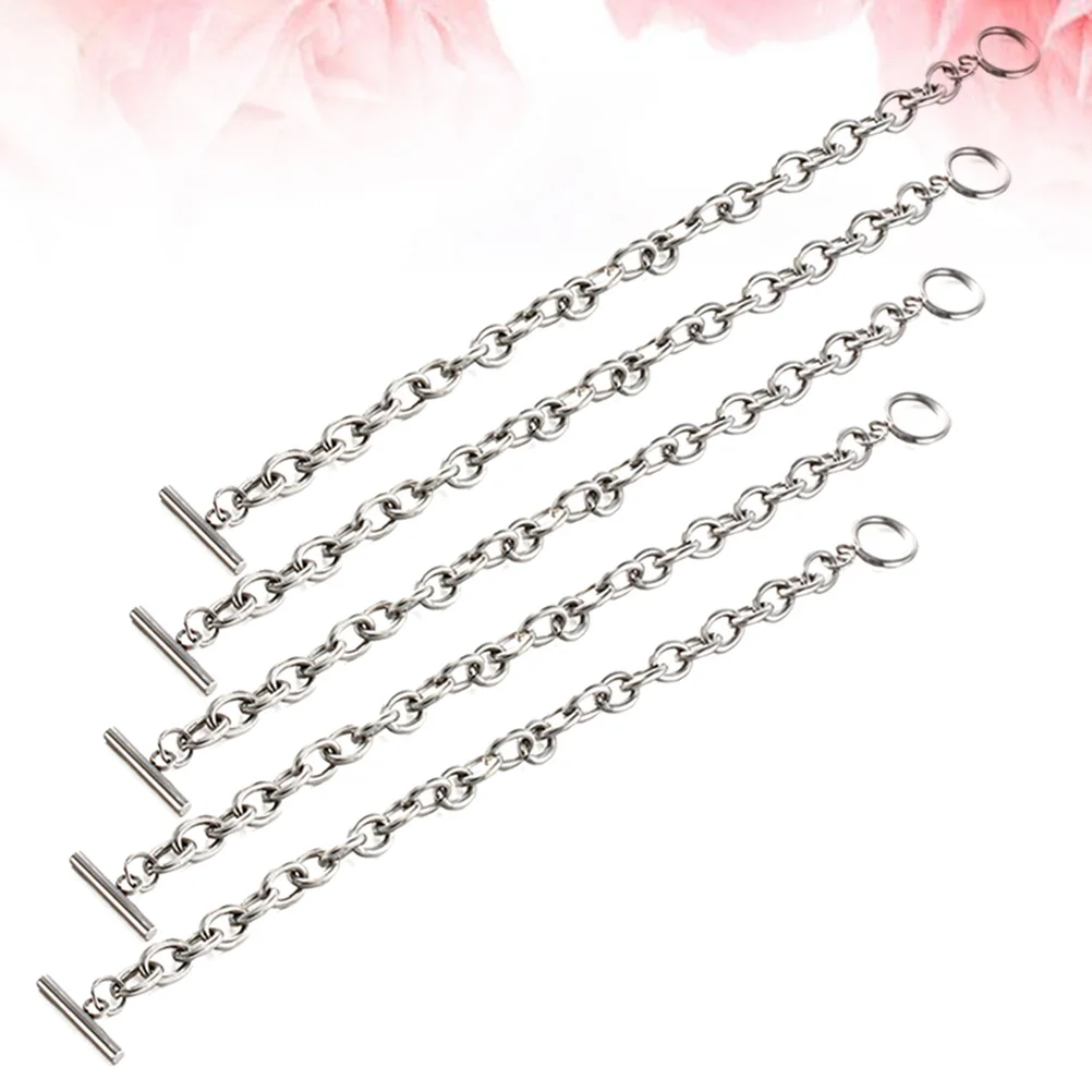 

5Pcs Titanium Steel Bracelet Ot Buckle 8mm 21cm Women Hand Accessory High Quality Fine Workmanship All Matching