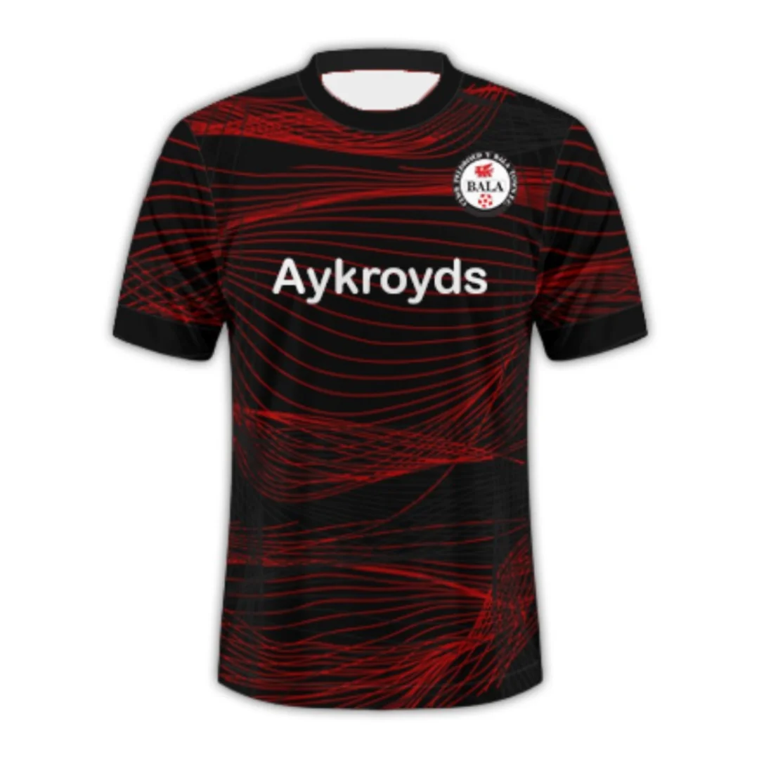 25-26 Cymru Premier Bala Town مباراة تدريب جيرسي المنزل لكرة القدم جيرسي الرياضة الجافة بسرعة تي شيرت رجالي ملابس الاطفال #1